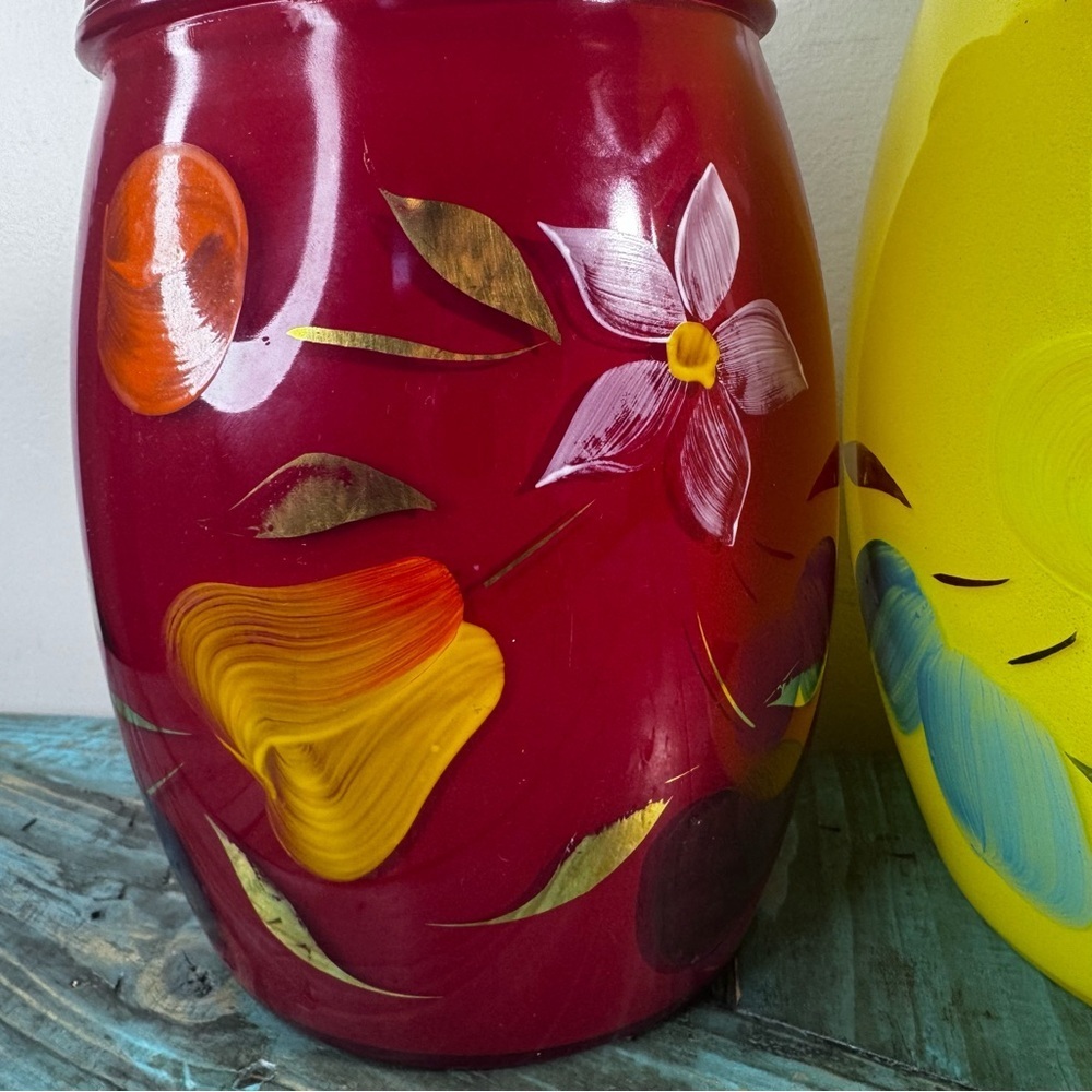1950’s Bartlett Collin’s Mid Century Modern Vintage Glass Cookie Jar Set of 3 - Picture 4 of 16